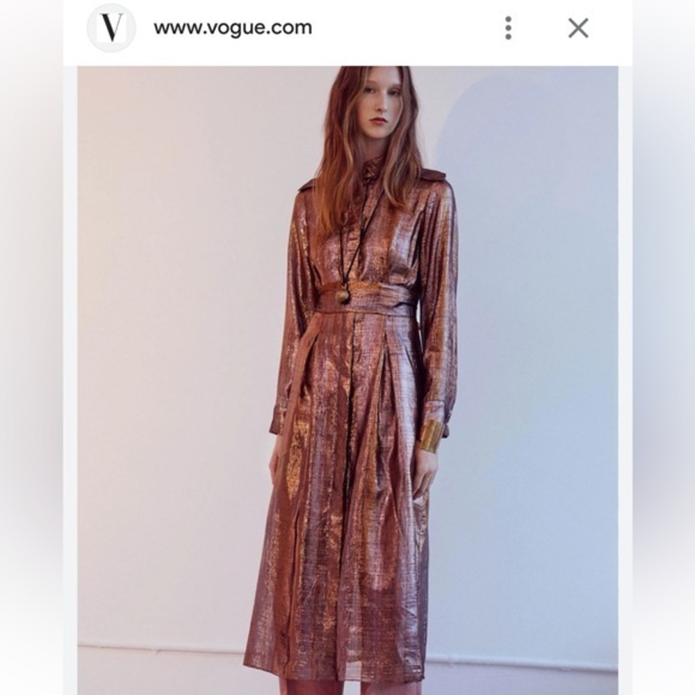 PARTOW BROOKLYN DRESS in METALLIC COPPER in size 4